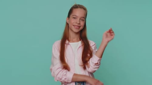 Portrait of Happy Lovely Pretty Teen Girl Looking at Camera Smiling Adult Stylish Female Child Kid