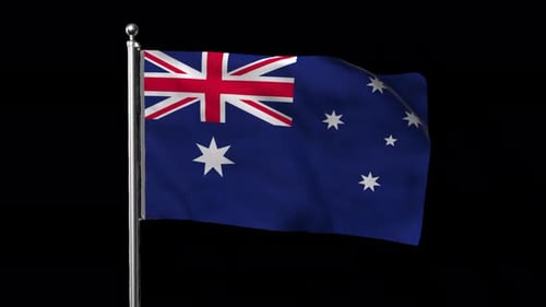 Realistic Australian Flag Waving with Alpha Channel