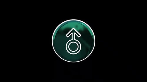 Geometric 3D Rotating Male Gender Symbol Icon