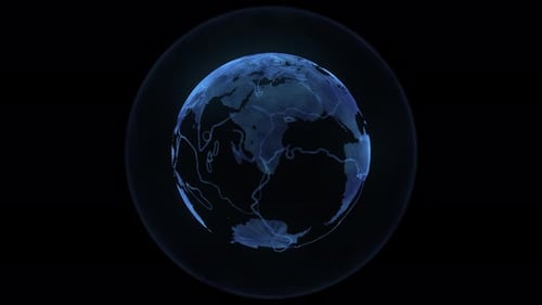 Futuristic Digital Earth Globe Rotating Technology Loop