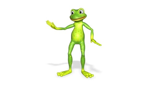 Frog Dancing Happy Looped White Background