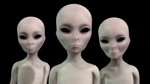 Animated 3D Aliens Loop with Varied Expressions