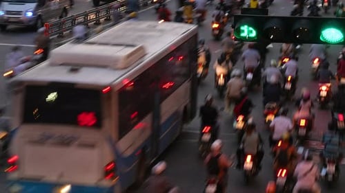 night Time Lapse Footage View of Traffic in City