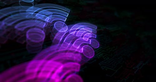 Wifi mobile network communication symbol cyber loop concept