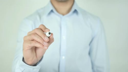 Hand Writes Genuine on Clear Surface