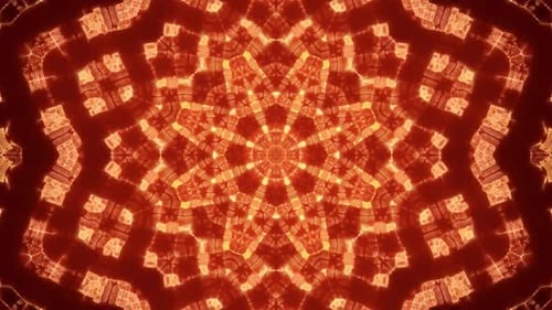 Orange Color Digital Kaleidoscope Loop 4K