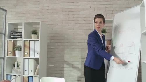 Professionals Meeting in Modern Office Discussing Data