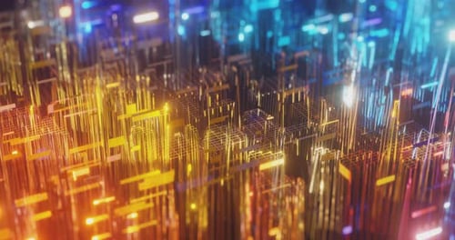 Fundo de VJ sem costura abstrato de tecnologia futurista.