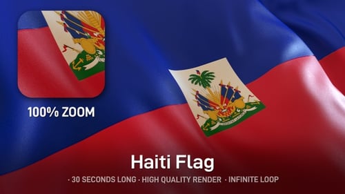 Dynamic Realistic Waving Flag of Haiti Animation