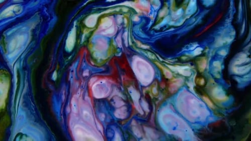 Abstract Swirls of Colorful Liquid