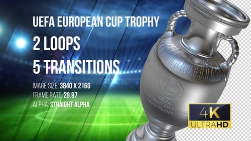Animated 3D Soccer Trophy Alpha Channel Loops and Transitions