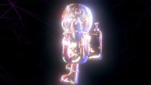 Abstrakt Happy Astronaut 4k