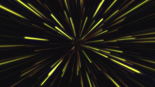Abstract Yellow Light Speed Tunnel Loop Animation