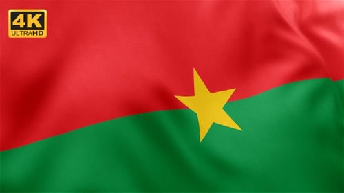 Burkina Faso National Flag Seamless Waving Loop Animation
