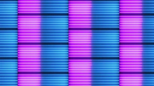 Abstract Neon Blue And Pink Grid Loop Background