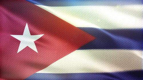 Animated Cuban Flag Waving Seamless Loop Background