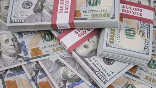US Hundred Dollar Bills Close Up