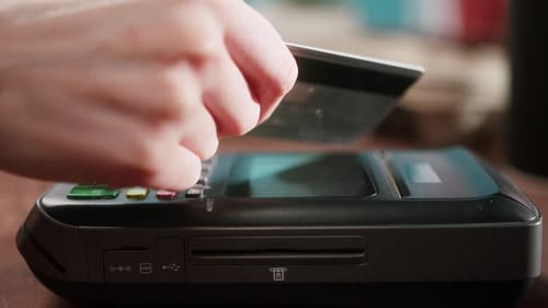 Close up of a Contactless Payment on POS Terminal