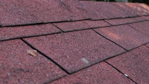 Details of red shingle roof