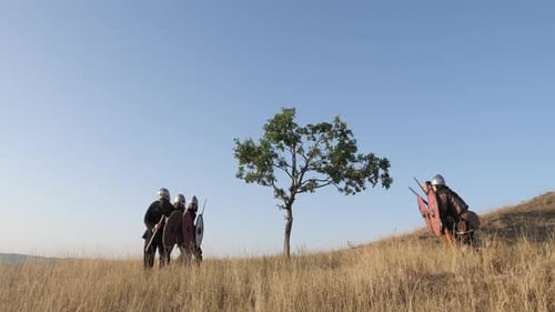 Viking training on a hill