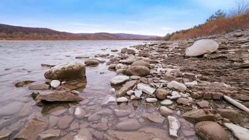 Wild Mountain River Close Up Abundant Clear Stream