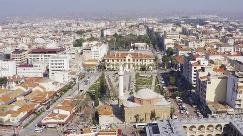 Mosque And City Aerial View