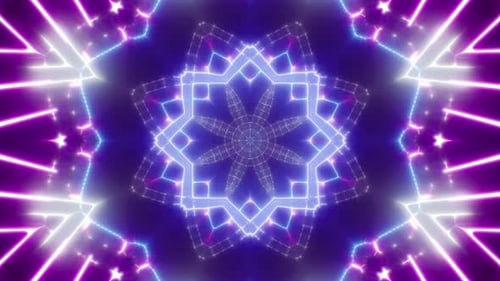 Blinking Neon Light Beam Kaleidoscope Loop 4K 01