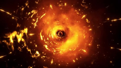 Abstract Fire Energy Ball Particle Portal 4K 03