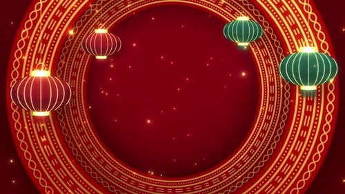 Chinese New Year Circle Lantern Background