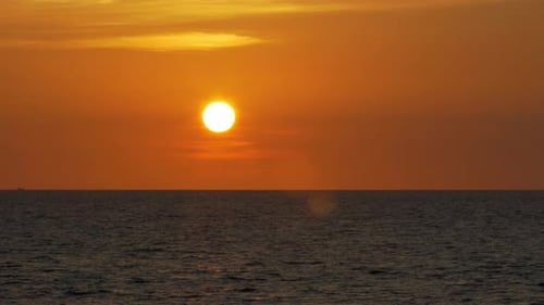 Beautiful Ocean Sunset with Orange Sky