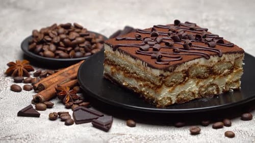 Delicious Tiramisu Cake with Coffee and Spices