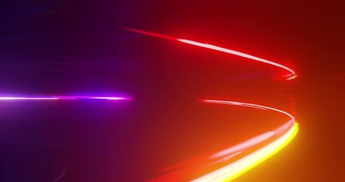 Speed of digital light or neon light shining in a tunnel.