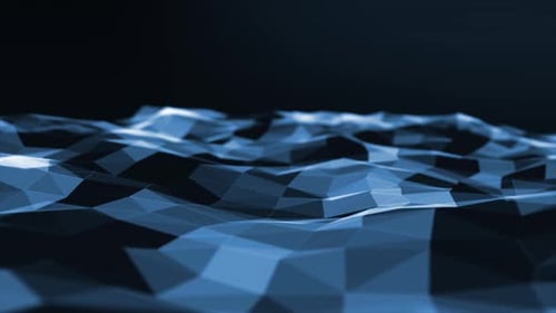Blue polygonal abstract background, Seamless loop video