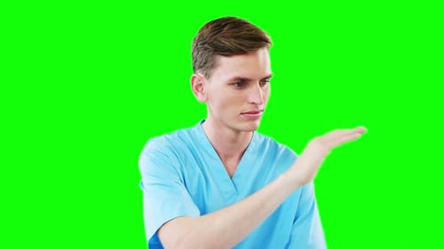 Male doctor using digital screen