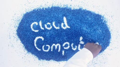 Computação em nuvem Blue Writing