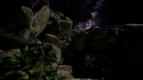 Astrophotography Star Trails Over Sandstone Canyon Walls