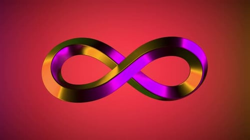 Infinity neon sign on colorful background