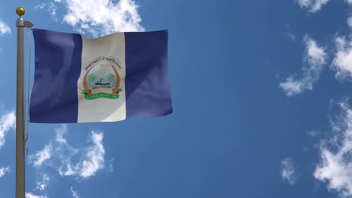 Abidjan City Flag (Ivory Coast) On Flagpole
