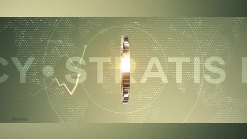 Digital Cryptocurrency Coin Spinning on Global Network