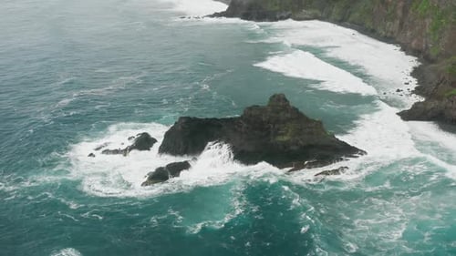 Aerial View of Picturesque Remote Island