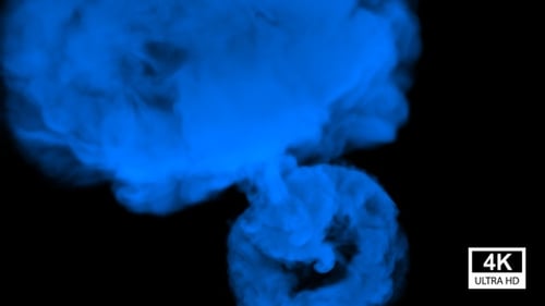 Abstract Blue Fluid Smoke Transition