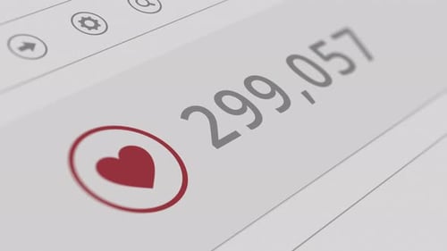 Dynamic Social Media Like Counter Animation with Heart Icon