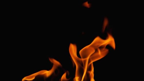Dynamic Realistic Fire Flames on Black Background