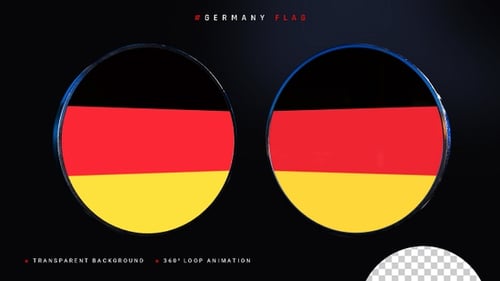 Rotating 3D German Flag Circular Icon Animation