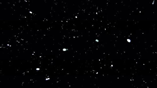 Dynamic White Particles Swirling on Black Background