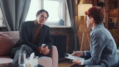 Man Talking with Counseling Psychologist