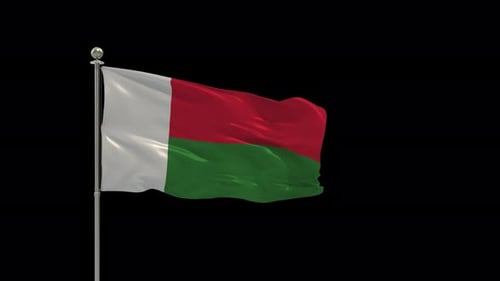 Madagascar National Flag Waving Seamless Loop Animation