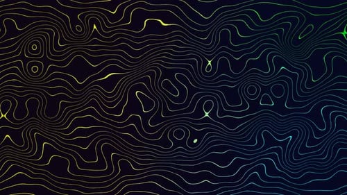 Dynamic Abstract Wavy Contour Lines Background Loop
