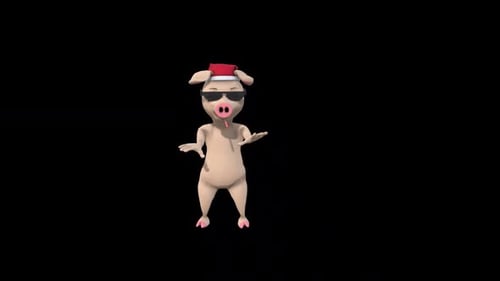 Cartoon Pig Dance 9