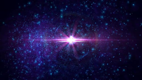 Blue Nebula Space Center Flare Motion Loop Background